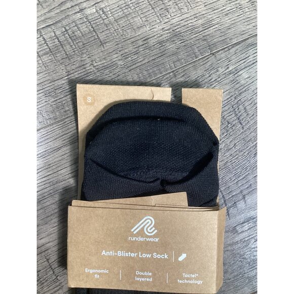 Runderwear Unisex Anti-Blister Low Sock S Black/Gray Moisture-Wicking Seamless - Picture 3 of 4